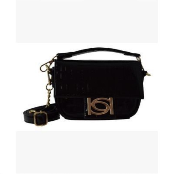 Bebe Alexandra Black Patent Mini Crossbody Bag One Size NWT - Picture 1 of 8